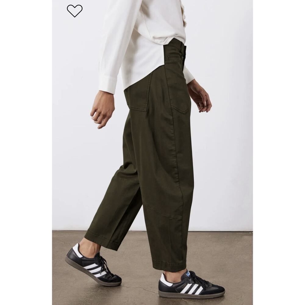 NEW Ruti The Slouchy Soft Twill Pants •6• Forest Night Barrel Trouser Pant $259 - Picture 5 of 9